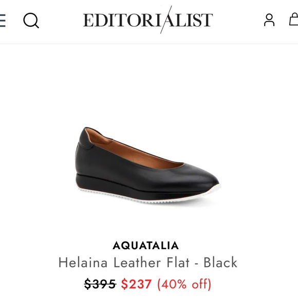 AQUATALIA Helaina Leather Flat Women’s Size 9